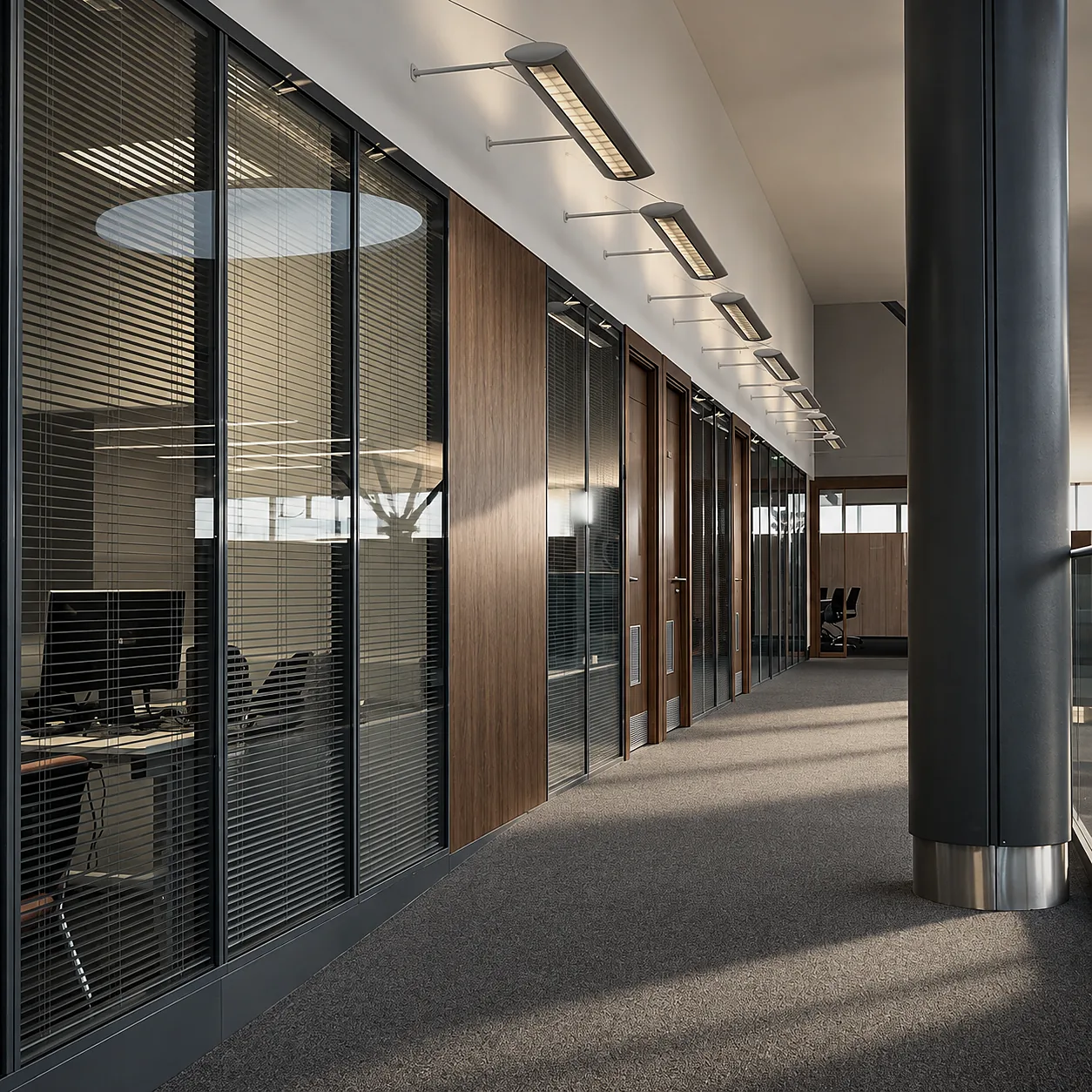 Painted framing in a corridor