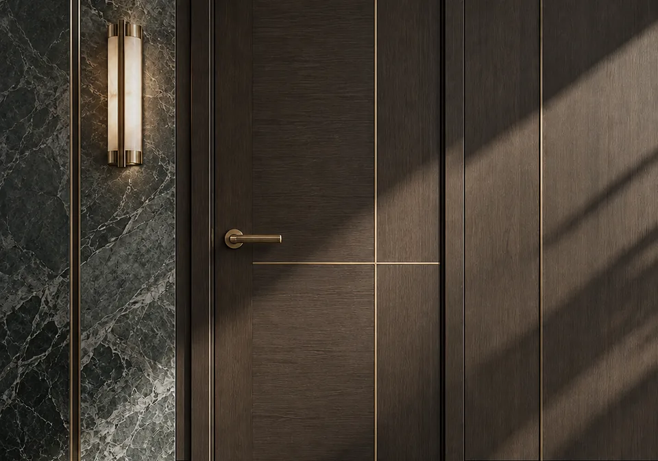 Solid dark oak door