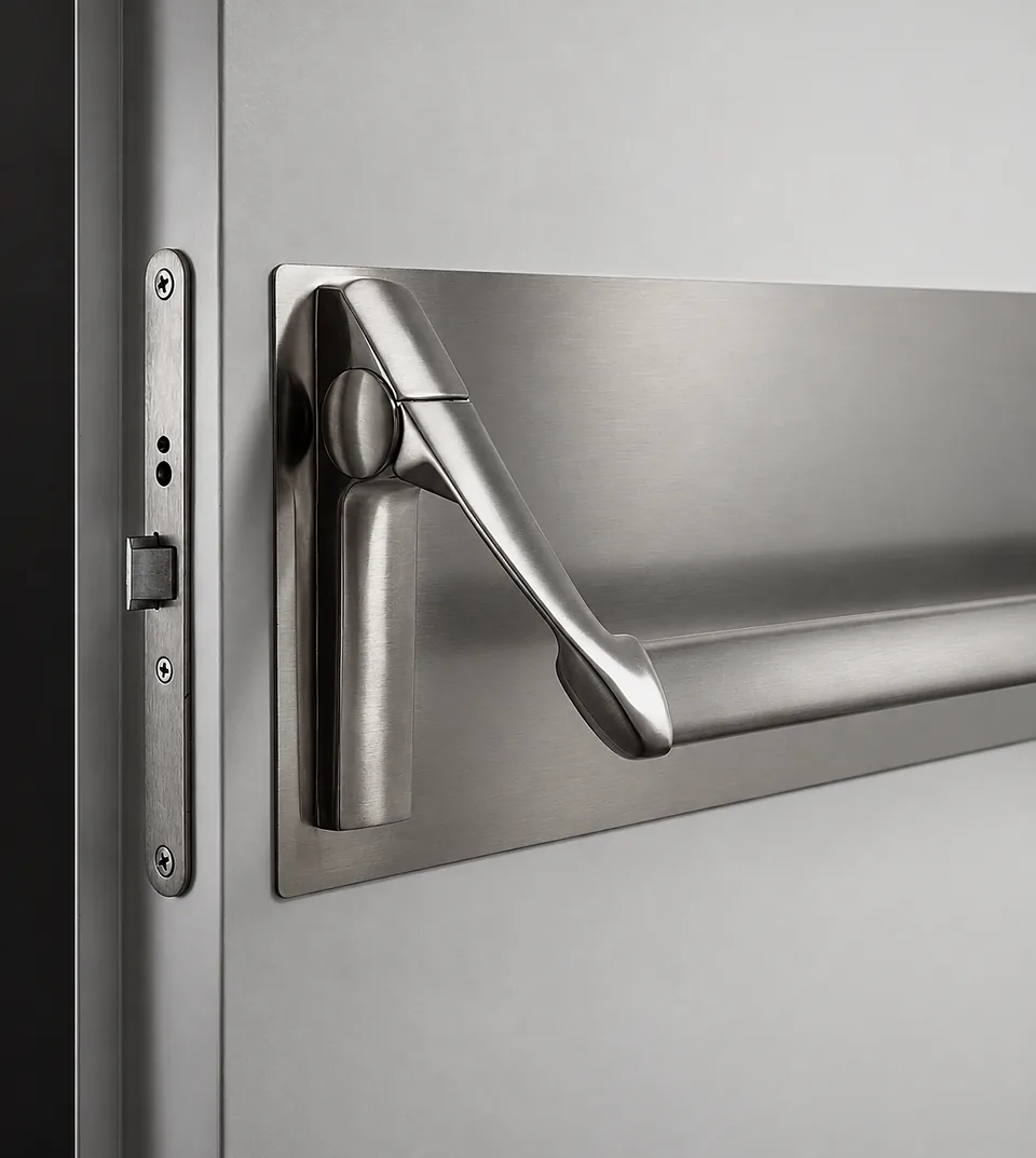 Stainless steel touch-bar panic device