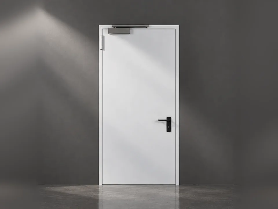 White leaf with black hardware